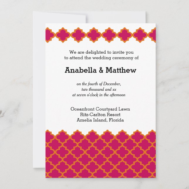 Moroccan wedding invitation (Front)