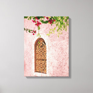 Moroccan window pink canvas print