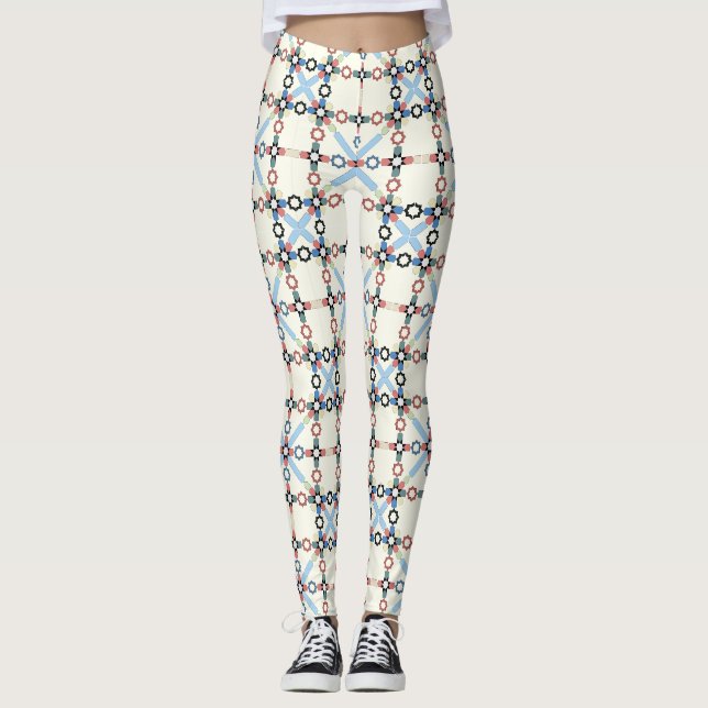 Moroccan Zelije !Moroccan Zellige Leggings (Front)