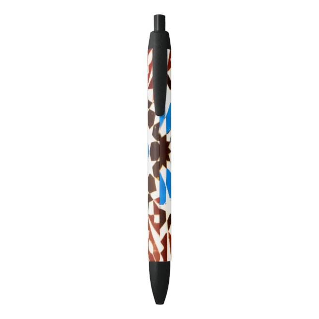 Moroccan Zellige Harmony Black Ink Pen (Back (Vertical))