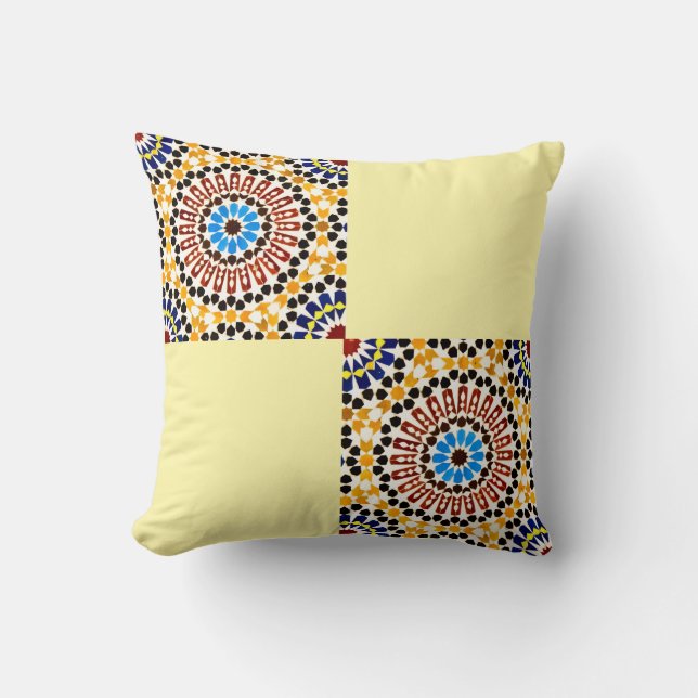 Moroccan Zellige Harmony Throw Pillow (Front)