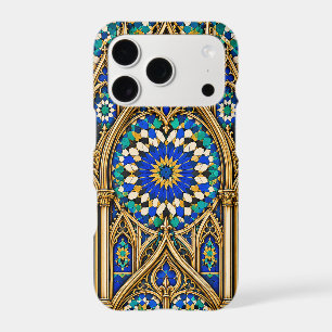 Moroccan Zellige Mosaic in Cobalt Blue and Gold