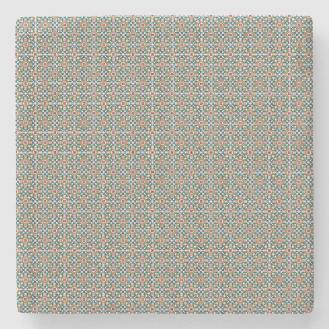 Moroccan Zellige Pattern Geometric Coaster (Front)