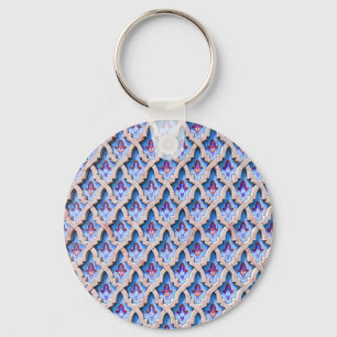 Moroccan Zellige Tile Pattern Key Ring