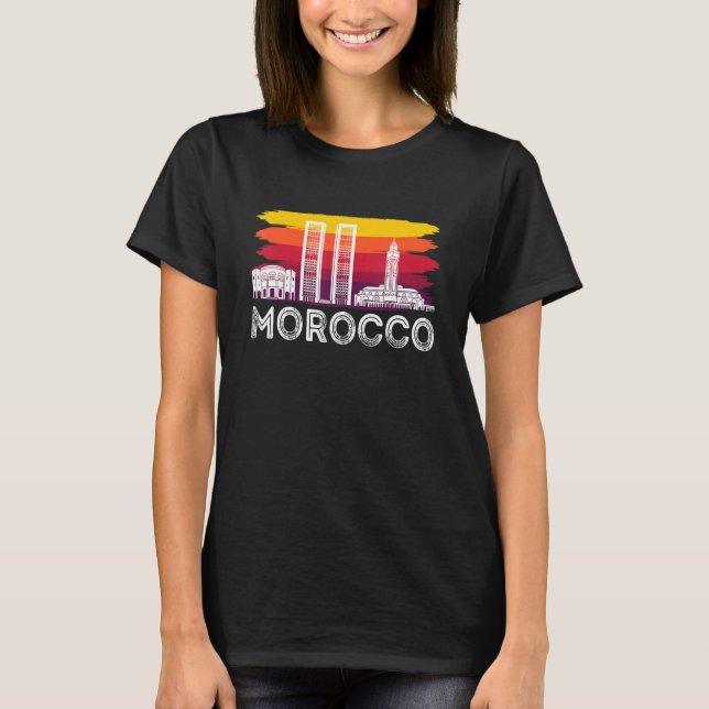 Moroccans Tourist Morocco Skyline Africa Gibraltar T-Shirt (Front)