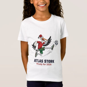 Morocco 2026 Atlas Stork Soccer Mascot – Fun Sport T-Shirt