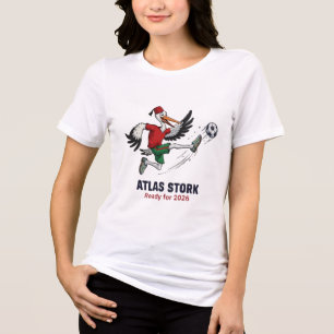 Morocco 2026 Atlas Stork Soccer Mascot – Fun Sport Tri-Blend Shirt