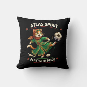 Morocco 2026 Soccer Cat - Atlas Spirit Cultural Cushion
