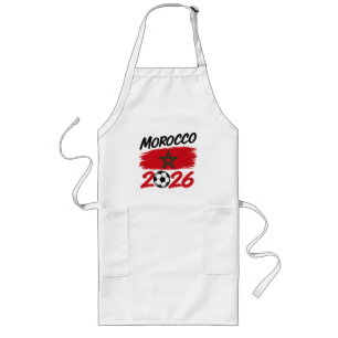 Morocco 2026 Soccer Fan Football Supporter Pride  Long Apron