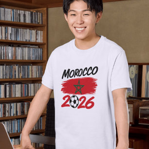 Morocco 2026 Soccer Fan Football Supporter Pride  T-Shirt