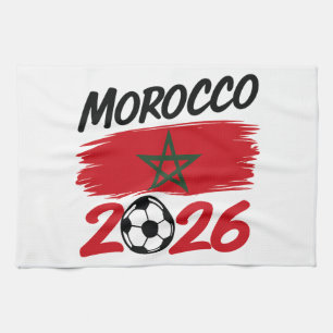 Morocco 2026 Soccer Fan Football Supporter Pride  Tea Towel