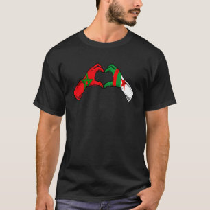 Morocco Algeria Flag - Moroccan Algerian Heart T-Shirt