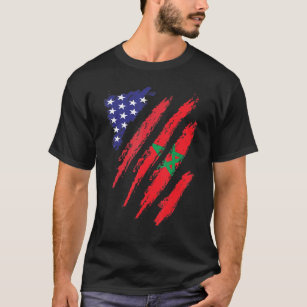 Morocco American Grown Flag USA Patriot Heritage M T-Shirt