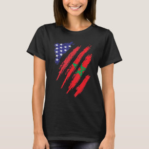 Morocco American Grown Flag USA Patriot Heritage M T-Shirt