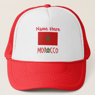 Morocco and Moroccan Flag Red Personalisation Trucker Hat