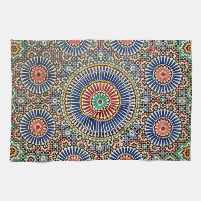 morocco arab mosaic islam religious pattern tea towel (Horizontal)