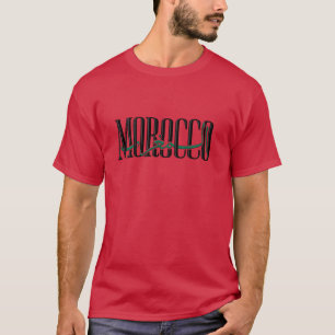 Morocco Arabic Calligraphy Pride Typography T-Shirt