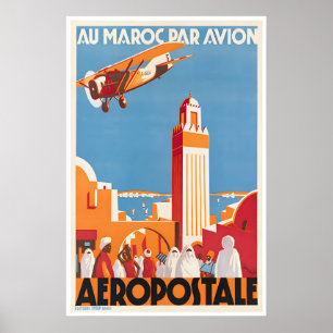 Morocco Art Aeropostale Travel Poster Moroccan