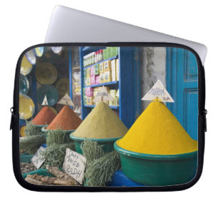 MOROCCO, Atlantic Coast, ESSAOUIRA: Spice Market Laptop Sleeve