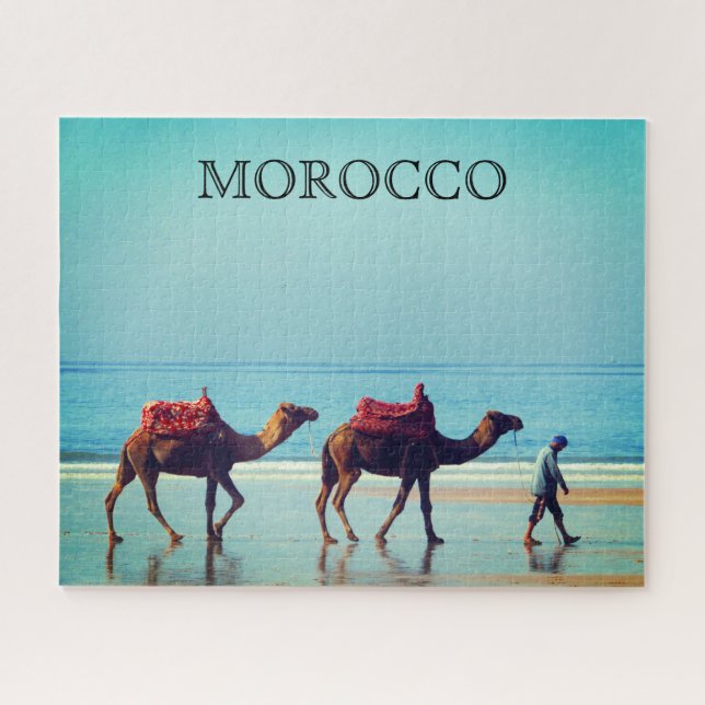 morocco beach camels jigsaw puzzle (Horizontal)