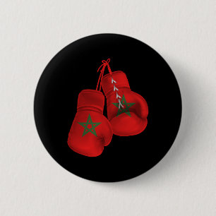 Morocco Boxing Gloves Flag Pride Moroccan Boxing 6 Cm Round Badge