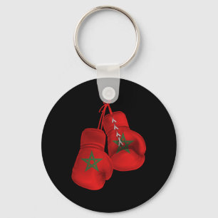 Morocco Boxing Gloves Flag Pride Moroccan Boxing Key Ring