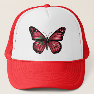 Morocco butterfly monarch flag trucker hat