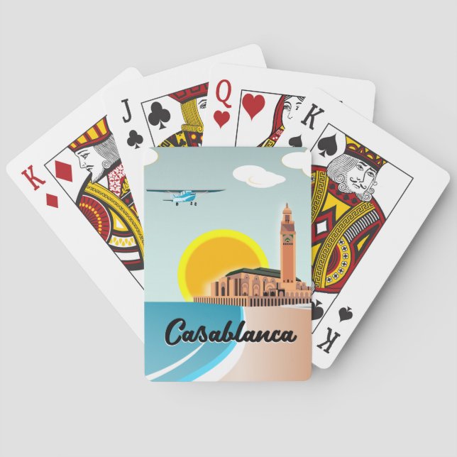 Morocco Casablanca Travel poster Playing Cards (Back)