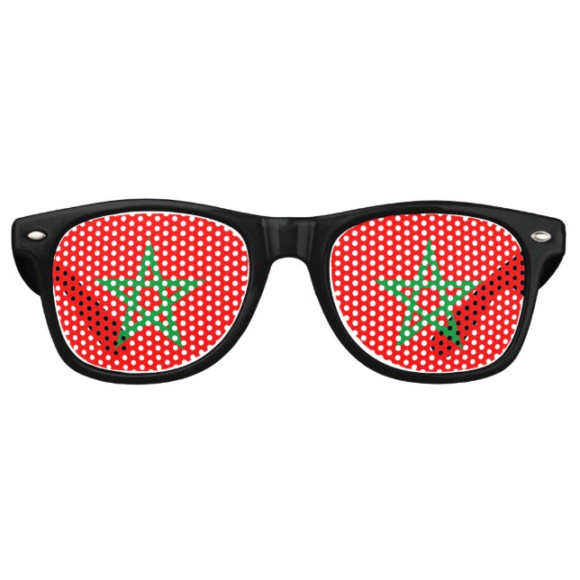 morocco country flag symbol star retro sunglasses (Front)