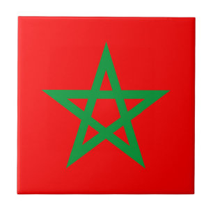 morocco country flag tile