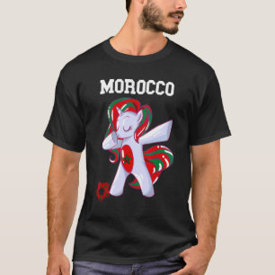 Morocco Dabbing Unicorn Moroccan Pride Moroccan So T-Shirt