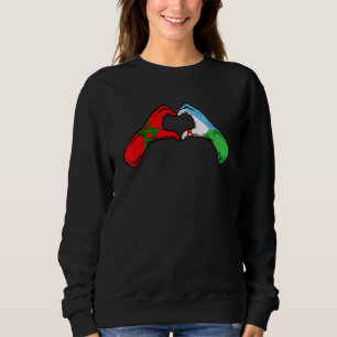 Morocco Djibouti Flag - Moroccan Djiboutian Heart Sweatshirt