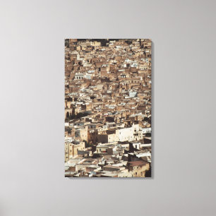 Morocco, Fes, Aerial view of Cityscape Canvas Print