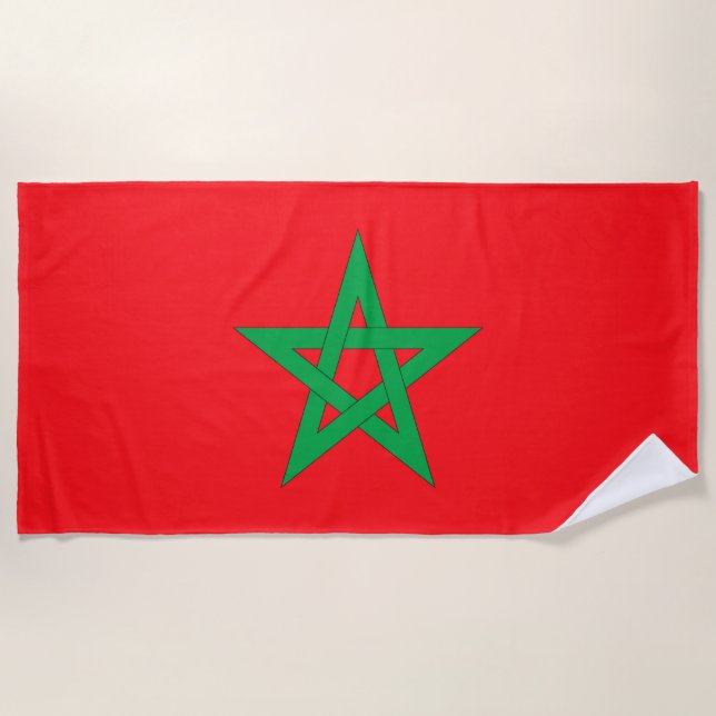 Morocco Flag Beach Towel (Front)