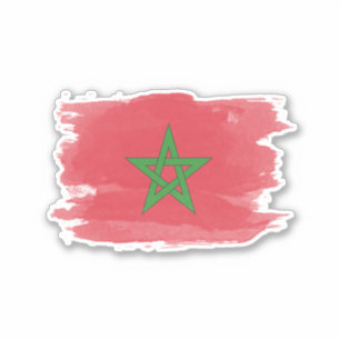 Morocco flag brush stroke, national flag