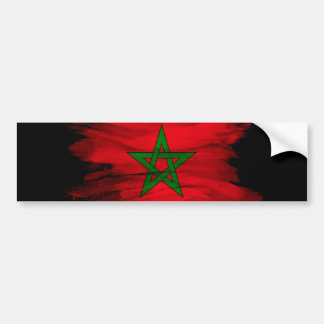 Morocco flag brush stroke, national flag bumper sticker