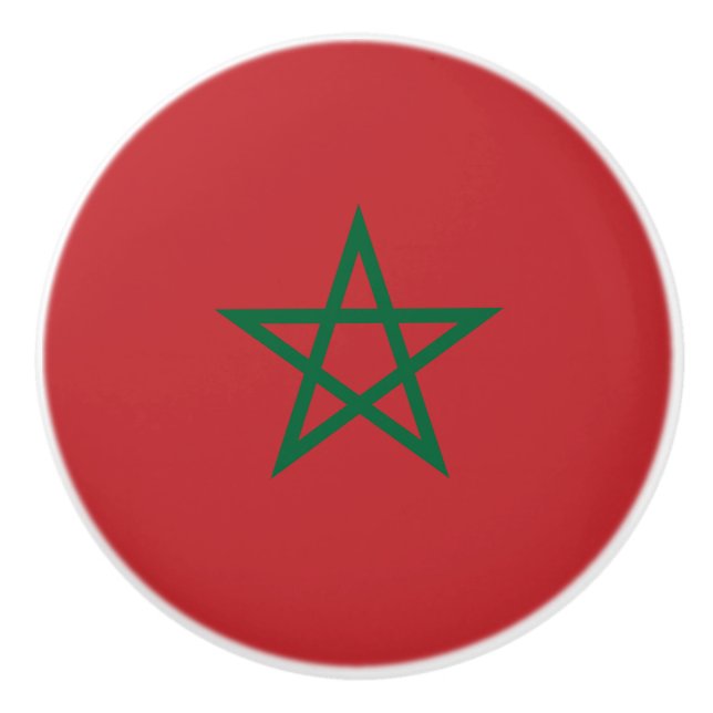 Morocco Flag Ceramic Knob (Front)