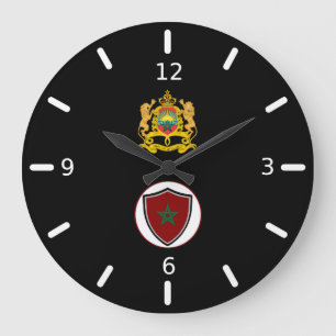 Morocco flag-coat arms large clock