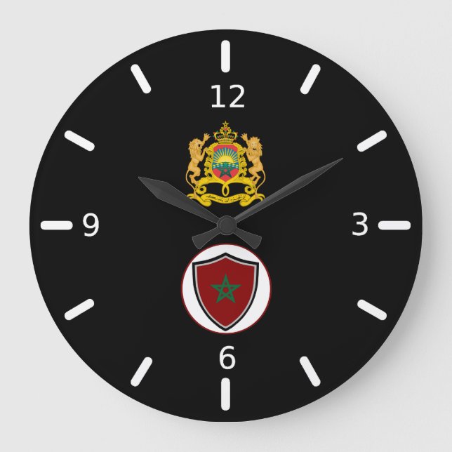 Morocco flag-coat arms large clock (Front)
