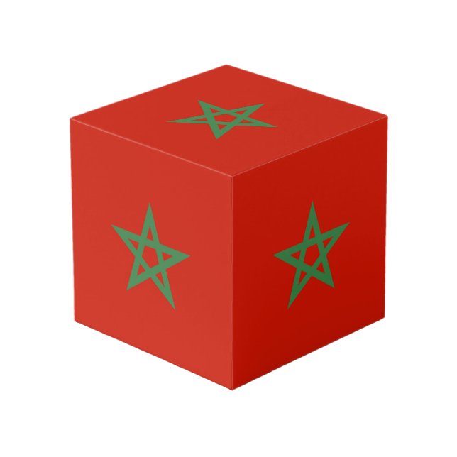 Morocco flag cube (Front Angled)