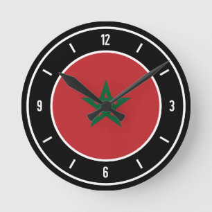 Morocco Flag Elegant Round Clock