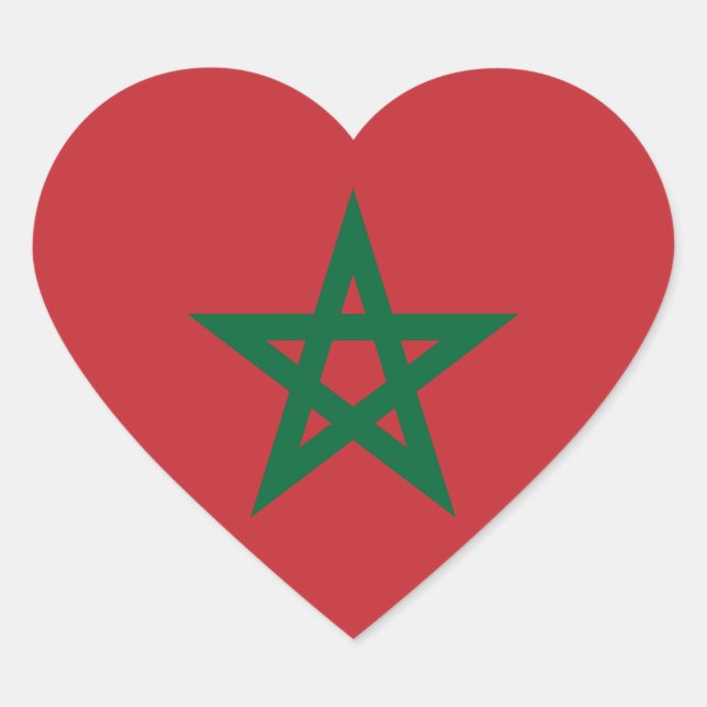 Morocco Flag Heart Sticker (Front)