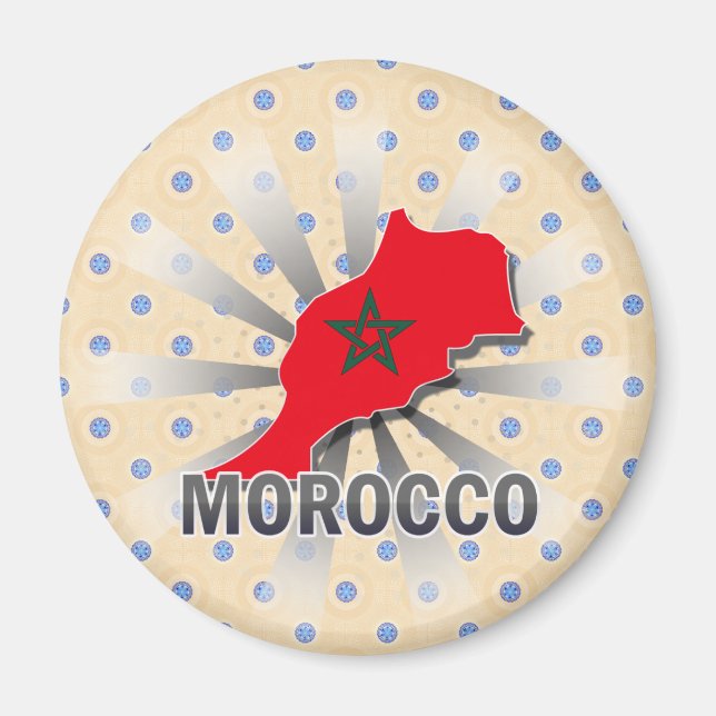 Morocco Flag Map 2.0 Magnet (Front)