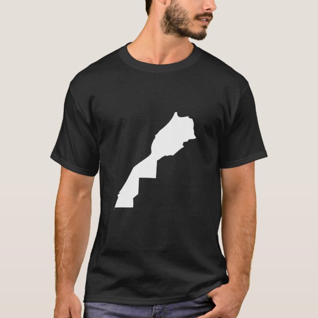Morocco Flag Map - Morocco T-Shirt (Front)