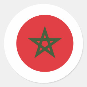  Morocco flag , Moroccan Flag Classic Round Sticker