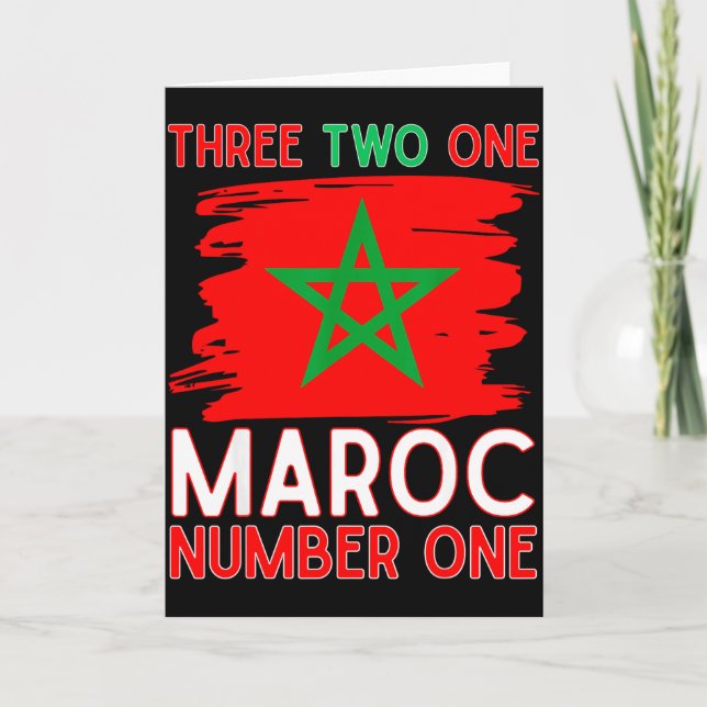 Morocco Flag Moroccan Soccer Supporter For Men Wom Card (Front)