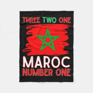 Morocco Flag Moroccan Soccer Supporter For Men Wom Fleece Blanket