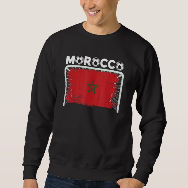Morocco Flag Moroccan Soccer Team Moroccan Sweatshirt (Front)