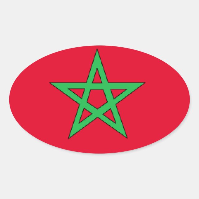 Morocco Flag Oval Sticker (Front)