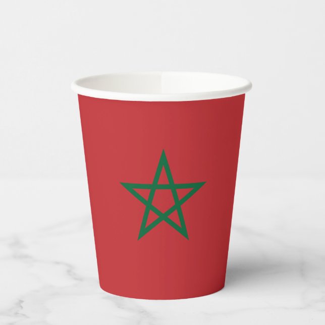 Morocco Flag Paper Cups (Left)